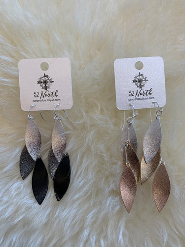Multi-metal dangle earring