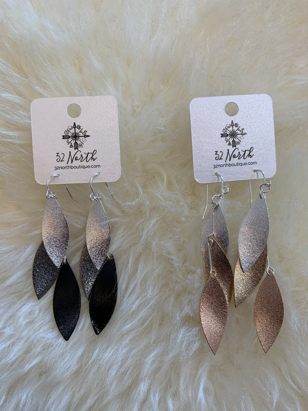 Multi-metal dangle earring