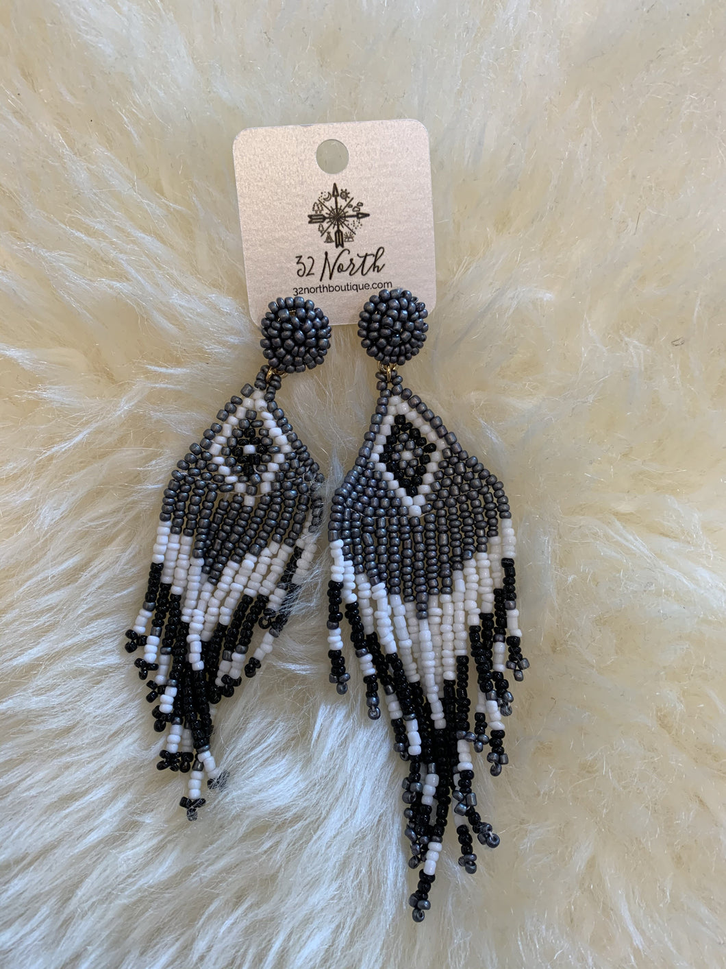 Black beaded Earring