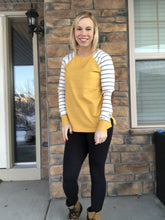 Load image into Gallery viewer, Mustard Striped Raglan sweater