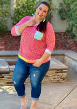 Load image into Gallery viewer, Pretty In Polka Dots 3/4 Sleeve Top