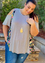 Load image into Gallery viewer, Into The Garden Cold Shoulder Top