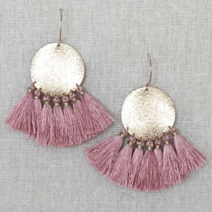 Pink Fringe Earring