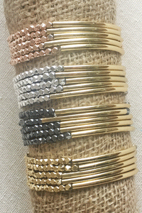 Beaded bracelet with gold bar (sold individually)