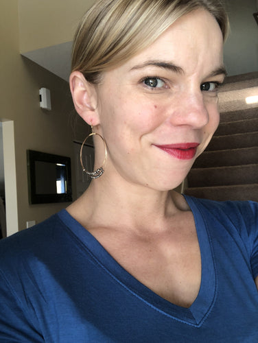 Hematite circle earrings
