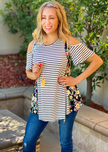 Into The Garden Cold Shoulder Top