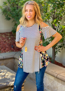 Into The Garden Cold Shoulder Top