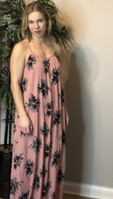 Load image into Gallery viewer, Floor Length pink floral  maxi dress