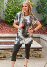 Load image into Gallery viewer, Olive You Tie Dye Ruched Back Tee