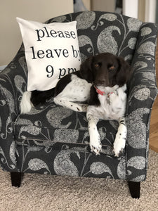 Leave by 9pm pillow