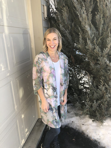 Floral watercolor Kimono