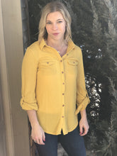 Load image into Gallery viewer, Mustard collared button down