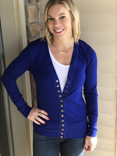 Royal Blue Snap Cardigan