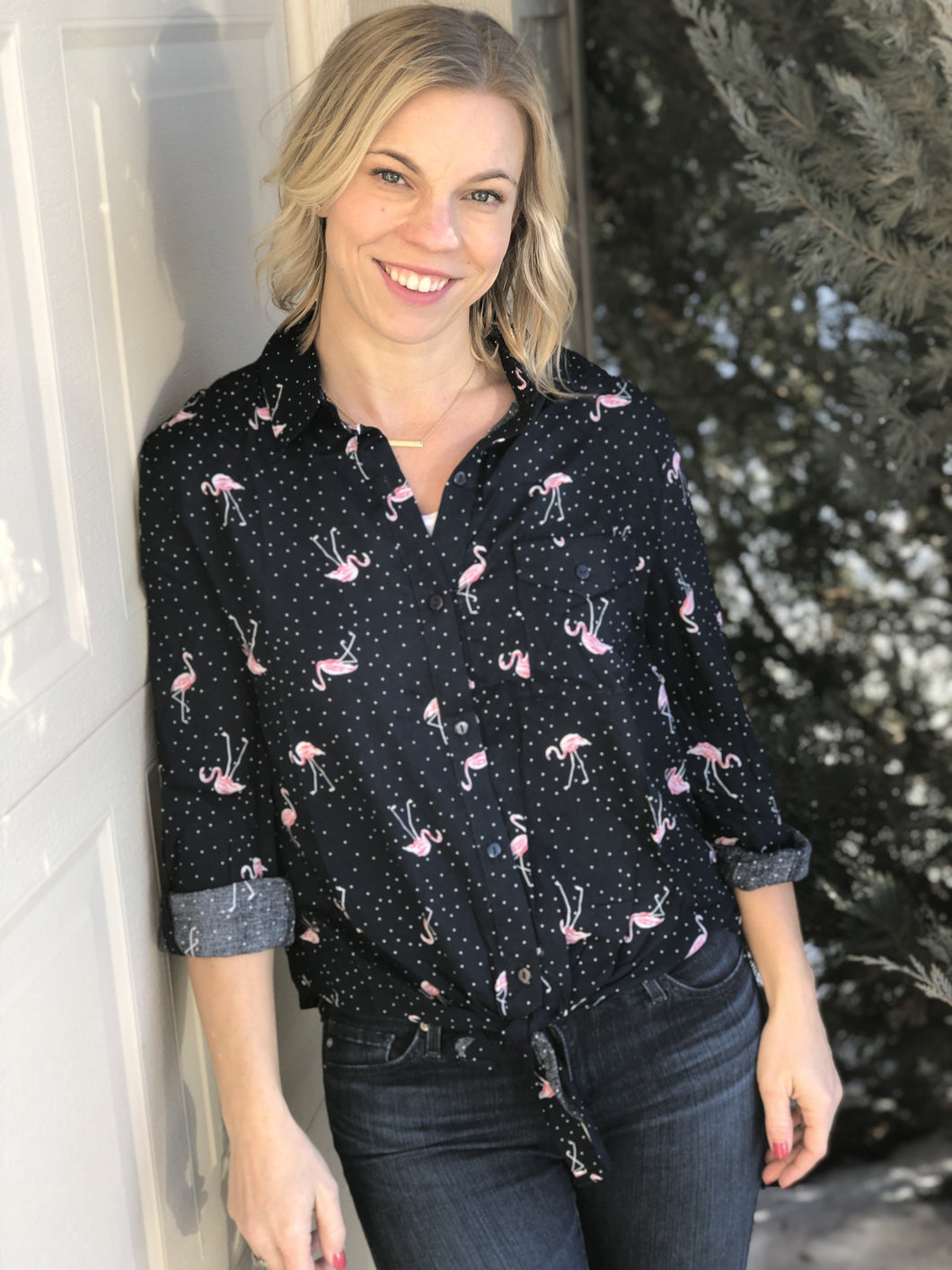Flamingo button down