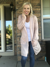 Load image into Gallery viewer, light pink cardigan with tie