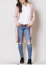 Load image into Gallery viewer, light pink cardigan with tie