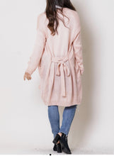 Load image into Gallery viewer, light pink cardigan with tie
