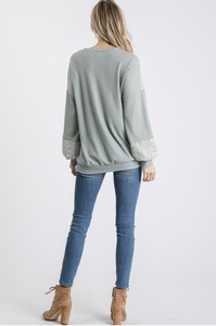 I've Got Your Attention Embroidered Waffle Sweatshirt
