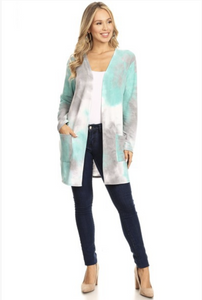 Jade Tie Dye Cardigan