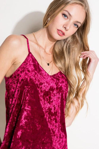 Love Me Forever Crushed Velvet Cami