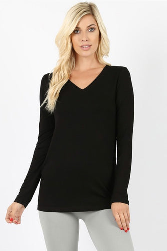 Believe in You Long Sleeve Tee in Black