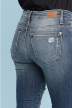 Load image into Gallery viewer, Red Plaid Patched Judy Blue Skinnies