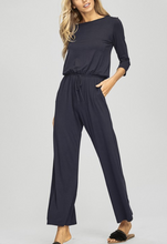 Load image into Gallery viewer, Navy 3/4 sleeve romper