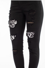 Load image into Gallery viewer, Rebel With a Cause Snow Leopard Patch Kan Can Skinnies