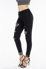 Load image into Gallery viewer, Rebel With a Cause Snow Leopard Patch Kan Can Skinnies