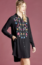 Load image into Gallery viewer, Come Together Embroidered Shirt Dress