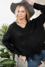 Load image into Gallery viewer, Be Courageous Frayed Sweater