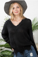 Load image into Gallery viewer, Be Courageous Frayed Sweater