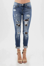 Load image into Gallery viewer, Wild One Leopard Patched Judy Blue Skinnies