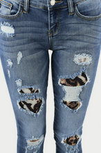 Load image into Gallery viewer, Wild One Leopard Patched Judy Blue Skinnies