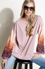 Load image into Gallery viewer, Ombre Vines Mauve Puff Sleeve