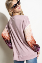 Load image into Gallery viewer, Ombre Vines Mauve Puff Sleeve