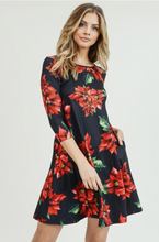 Load image into Gallery viewer, Poinsettia Swing Dress
