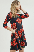Load image into Gallery viewer, Poinsettia Swing Dress