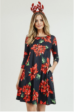 Load image into Gallery viewer, Poinsettia Swing Dress