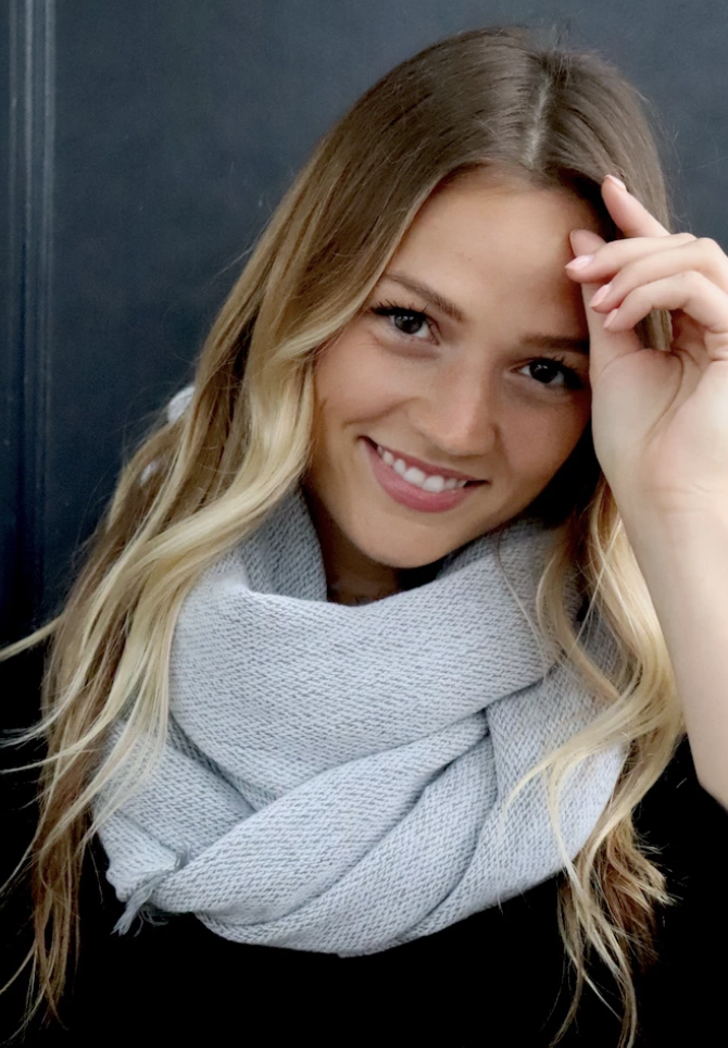 Light grey infinity scarf