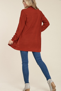 Rust Open Cardigan
