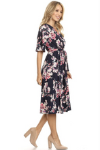 Load image into Gallery viewer, Watercolor Floral Midi Dress