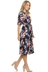 Watercolor Floral Midi Dress