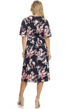 Load image into Gallery viewer, Watercolor Floral Midi Dress