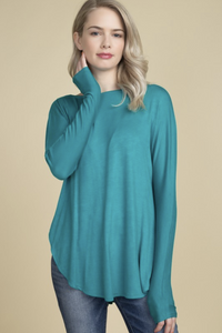 Crossing The Lines Long Sleeve Tee in Jade