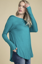 Load image into Gallery viewer, Crossing The Lines Long Sleeve Tee in Jade