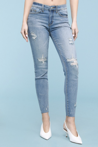 Undone Hem Destroyed Judy Blue Skinnies