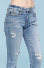 Load image into Gallery viewer, Undone Hem Destroyed Judy Blue Skinnies