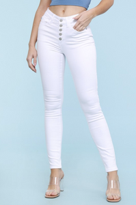 Spring In Your Step White Judy Blue Skinnies