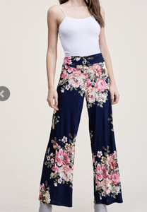 Navy Floral Palazzo pant